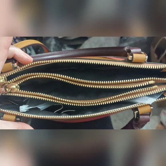 COACH Borough Retro Two-Tone Leather Handbag - Picture 5 of 8